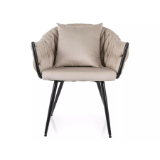  Nuvo Velvet Bársony Étkezőszék Világos Bézs Steppelt Háttámlával bútor