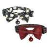  Nyakörv szett Dogness macskáknak 2 db (Daisy Black/Waterproof Red)