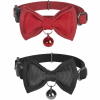  Nyakörv szett Dogness macskáknak 2 db Valódi bőr piros/szálas fekete (COLLAR RED)