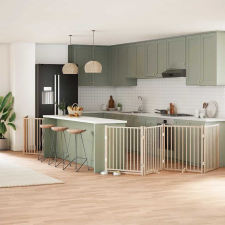  nyárfa 12 paneles összecsukható kutyakapu ajtóval 960 cm kutyafelszerelés