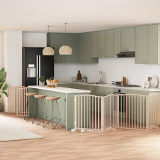  nyárfa 12 paneles összecsukható kutyakapu ajtóval 960 cm kutyafelszerelés