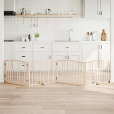  nyárfa 4 paneles összecsukható kutyakapu ajtóval 320 cm kutyafelszerelés