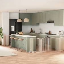  nyárfa 6 paneles összecsukható kutyakapu ajtóval 480 cm kutyafelszerelés