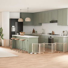  nyárfa 9 paneles összecsukható kutyakapu ajtóval 450 cm kutyafelszerelés