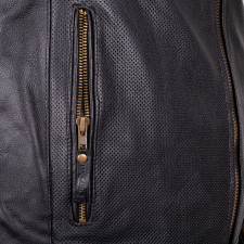  Nyári bőr motoros kabát W-TEC Gradac fekete 6XL motoros kabát