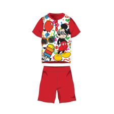 Nyári rövid ujjú gyerek pamut pizsama - Disney Mickey egér - piros - 104 gyerek hálóing, pizsama