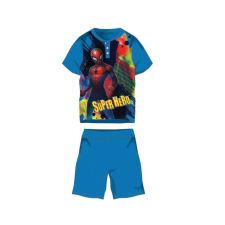 Nyári rövid ujjú gyerek pamut pizsama - Pókember - Super Hero felirattal - középkék - 122 gyerek hálóing, pizsama