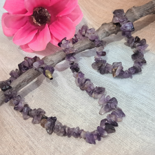  Nyers ásvány gyöngysor/ Ametiszt/ nyaklánc