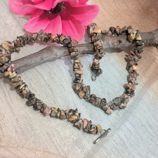  Nyers ásvány gyöngysor/ Jáspis /65 nyaklánc