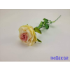  Nyíló rózsa szálas selyemvirág 60 cm - Krémes Rózsaszín