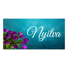  Nyitva - műanyag, 200*100mm információs tábla, állvány