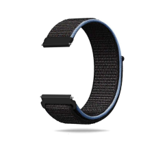 Nylon légátersztős óraszíj - okosóra pótszíj 20/22mm - Fekete-kék okosóra kellék