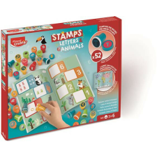 Nyomdázó készlet, foglalkoztató füzettel, MAPED CREATIV "Stamps", betűk és állatok kreatív és készségfejlesztő