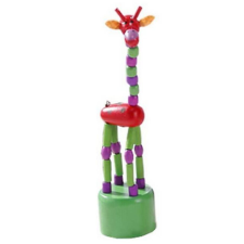 Nyomogatós figura - Zsiráf-Zöld lila játékfigura