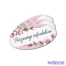  Nyomtatott dekorkarton - Házassági évfordulóra 8x4cm 3db/csomag dekorációs kellék