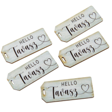  Nyomtatott dekorkarton Hello Tavasz biléta 5cm 5db-os dekorációs kellék