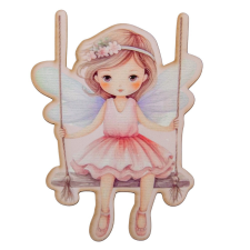 Nyomtatott dekorkarton Hintázó tündér 13,5cm dekorációs kellék