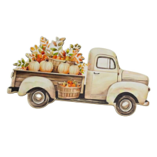  Nyomtatott dekorkarton - Őszi teherautó 14,8x8cm dekorációs kellék
