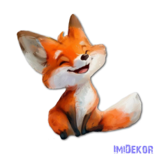  Nyomtatott dekorkarton - Róka figura 13cm dekorációs kellék