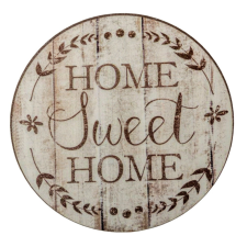  Nyomtatott fa tábla koszorú közép - Home Sweet Home 14,8cm dekorációs kellék