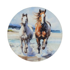  Nyomtatott fa tábla koszorú közép - Lovak tengerparton 11,8 ajándéktárgy