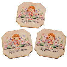  Nyomtatott nyomtatott tábla - Szeretlek mama tábla 6cm 3db-os dekorációs kellék