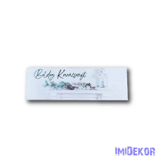  Nyújtott deszka 14,5x5cm - Fenyőágas fehér lámpás dekorációs kellék