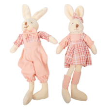  Nyuszi fiú/lány textil rózsaszín 28cm dekorációs kellék