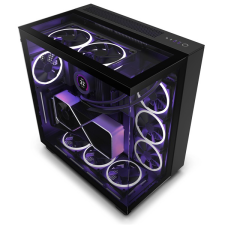 NZXT H9 Elite Fekete (Táp nélküli) ablakos ATX ház számítógép ház