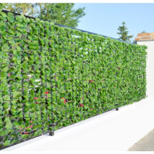 Oasom Erkélytakaró, kerítéstakaró belátásgátló zöld műsövény korlát takaró háló élethű szőtt levelekkel 300x150 cm világoszöld redőny