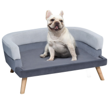 Oasom Kutyafekhely kisállat kanapé luxus kutyaágy 86,5x61x36 cm fekvőhely kanapé háttámlával szállítóbox, fekhely kutyáknak