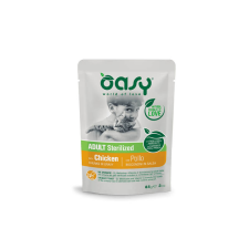 Oasy Cat Alutasakos Chunks in Gravy Adult Sterilized Chicken 85g macskaeledel