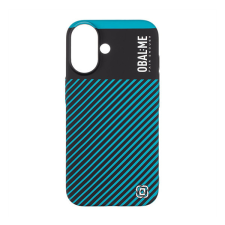 OBAL:ME Flossy Stripes Apple iPhone 16 közepesen ütésálló hátlap tok, sötétkék-fekete tok és táska