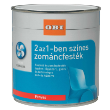 OBI 2 az 1-ben zománcfesték, vízzel hígítható fényes, ezüstszürke 500 ml zománcfesték