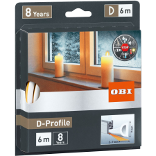 OBI ajtó- és ablakszigetelő gumi D profil fehér építőanyag