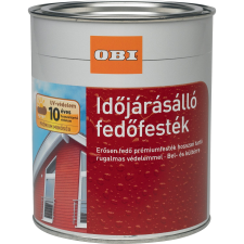 OBI időjárásálló fedőfesték vízzel higítható, svédvörös, selyemfényű, 750 ml favédőszer és lazúr