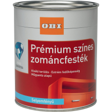 OBI Premium színes zománcfesték oldószeres mélyfekete, selyemfényű, 375 ml zománcfesték