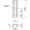 OBO 1122934 MS4121P0300FT Szerelősín MS4121, perforált résszélesség 22mm, 300mm merítetten tűzihorganyzott acél