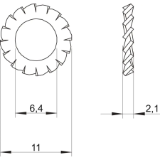 OBO 3404372 DIN 6798 M6 4401 Fogazott Alátét M6 barkácsolás, csiszolás, rögzítés