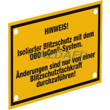OBO 5408058 isCon HWS Tábla isCon rendszerhez 150x100mm sárga polisztirol villanyszerelés