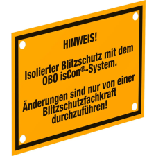 OBO 5408058 isCon HWS Tábla isCon rendszerhez 150x100mm sárga polisztirol villanyszerelés