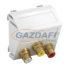 OBO 6105201 MTS-12R F SWGR1 Modul 45 Rca Csatlakozóaljzat hármas hüvely-hüvely 45x45mm szürkésfekete polikarbonát