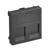 OBO 6119222 DTG-2F SWGR1 Adatátviteli Csatlakozó 2 db F típusú csatlakozó modulhoz 45x45mm szürkésfekete polikarbonát