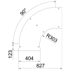 OBO 6225994 LBD 90 400 R3 FS 90°-os sarokidom fedél fedélrögzítő kapoccsal B=400mm szalaghorganyzott