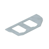 OBO 7407622 MPRM2 2B Szerelőlap Dupla B típusú lyukképpel 19,35x14,85mm rozsdamentes acél