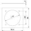 OBO 7408204 T12L P7S 9011 Fedlap CEE, T12L-hez 94.5x88mm grafitszürke PVC