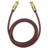 Oehlbach RCA audio kábel, 1x RCA dugó - 1x RCA dugó, 1 m, aranyozott, bordó, Oehlbach NF Sub (20531)