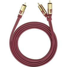 Oehlbach RCA Y elosztó kábel, 1x RCA dugó - 2x RCA dugó, 1 m, aranyozott, piros, Oehlbach (20561) kábel és adapter