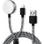 OEM 2 az 1-ben Lightning + Vezeték nélküli töltés, iPhone, iPad és Apple Watch töltőkábel, fehér-fekete