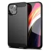 OEM Apple Iphone 17 Pro Max erősített szilikon tok szálcsiszolt karbon minta fekete